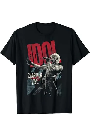 Billy Idol Offizielles T-Shirt: Bezauberndes Leben - , Unisex, Klassische Passform, Halbarm, Klassisches Kurzarm-T-Shirt, S, Crew-Ausschnitt, Gerippte Manschette, 100% Baumwolle, Klein