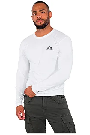Alpha Industries Herren Basic LS Small Logo Longsleeve T-Shirt, White, S