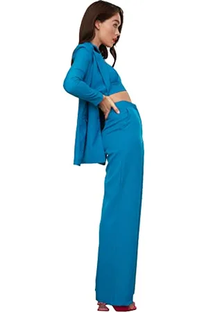 Trendyol Damen Hose Pants, Berliner Blau, 42 EU