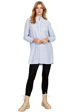 soyaconcept Womens SC-Bea 3 Striped Ruffle Tunika-Shirt, Combi, Large