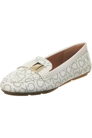 Calvin Klein Damen Lisa Loafer Flat, Weiß Muilti 142, 40 EU