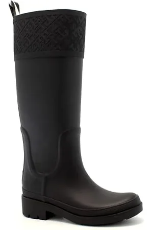 Tommy Hilfiger RUBBER LONG BOOT MONOGRAM ( Regenstiefel Damen, (Black), 38 EU