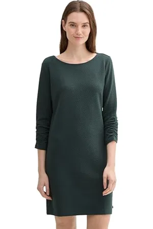 TOM TAILOR Damen Mini Kleid mit fixierten Raffärmeln