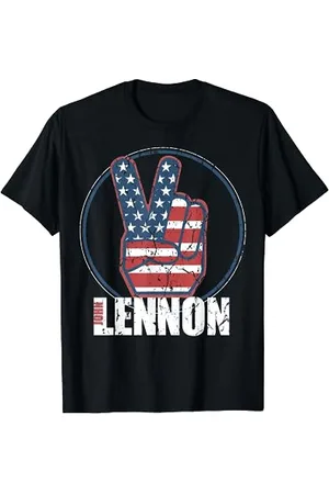 John Lennon Rot, Weiß, Blau Peace T-Shirt
