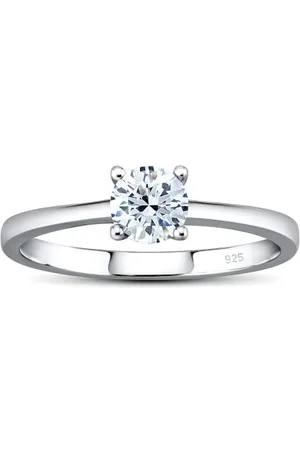 Silvego Verlobungsring MADISON 925 Sterling Silber rhodiniert mit Swarovski Zirconia, nickelfreier und hypoallergener Solitärring hochwertige Qualität