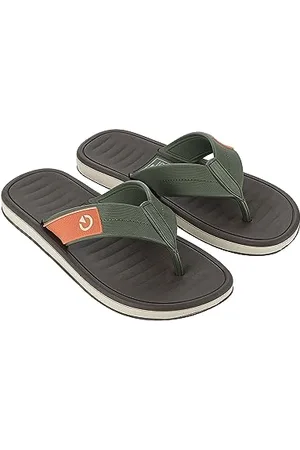 CARTAGO Herren Paris Thong AD Flipflop, Brown/Green/ORANGE, 43 EU