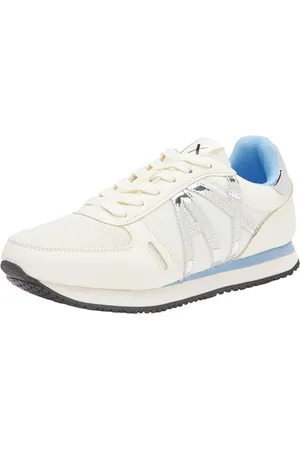 Armani Exchange Damen Rio Side Logo Sneaker, + Blue+ Silver, 40 EU