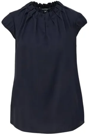 Comma, Satinbluse mit Raffung Navy 42