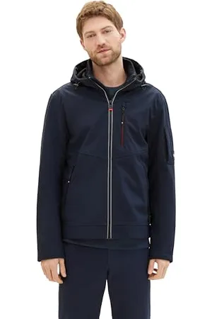 TOM TAILOR Herren Softshell-Jacke mit Kapuze, , S