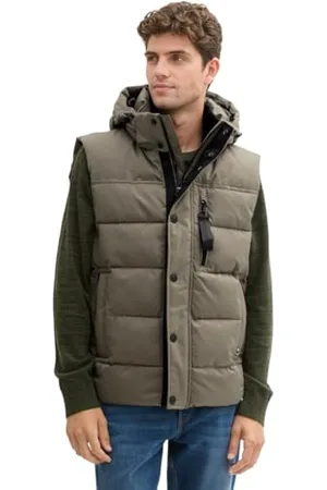 TOM TAILOR Herren 1041322 Weste, 11848-Jungle Soil Green, XL