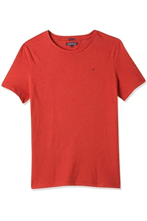 Tommy Hilfiger Jungen T-Shirt Kurzarm Rundhalsausschnitt, Rot , 18 Monate