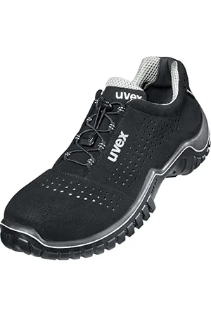 Uvex Motion style Halbschuh, Sicherheitsschuhe S1 SRC, Arbeitsschuhe für Herren, Schwarz/Silber, Größe 47