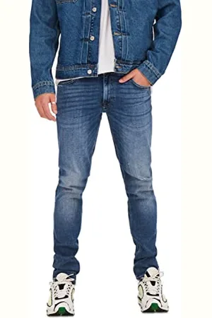 Only & Sons Herren O&S Slim Fit Jeans | Destroyed Denim Pants ONSLOOM | Used Tapered Trousers Stretch Hose, Farben: , Größe Jeans:29W / 32L