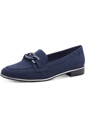 Marco Tozzi Damen Slipper mit Blockabsatz Vegan, Blau , 41 EU