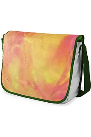 Bonamaison Le Jardin du Lin Digital Bedruckte Messenger Schultaschen mit Khaki Riemen für Mädchen und Jungen, Zurück zur Schule, Kuriertaschen für Schüler, Umhängetaschen, Größe: 29x36 Cm