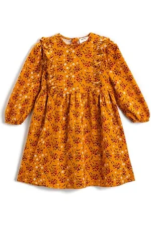 Koton Girls Floral Ruffed Long Sleeve Dress