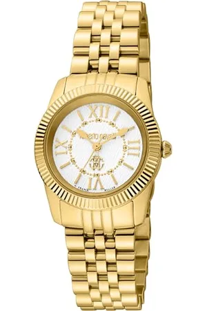 Roberto Cavalli Damen Analog Quarz Uhr mit Edelstahl Armband RV1L191M0051