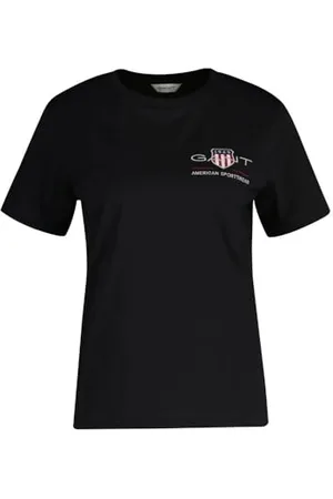 GANT Damen REG Archive Shield SS T-Shirt, Black, Medium