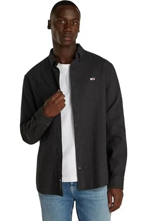 Tommy Hilfiger Herren Hemd Grindle Flannel Shirt Freizeit, (Black), S