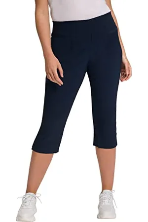 Ulla Popken Damen Bengalin-Capri Hosen, , 33W / 32L