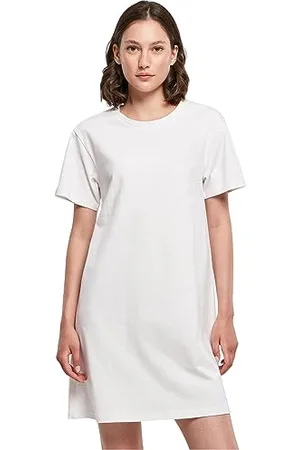 Build Your Brand Damen BY214-Ladies Tee Dress Kleid, White, XXL