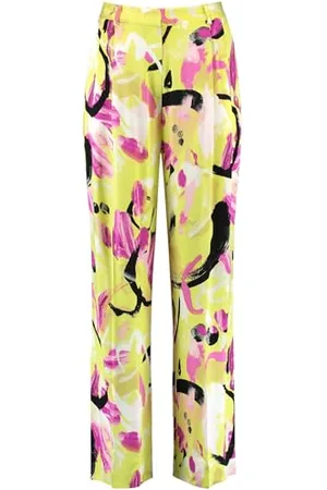 Taifun Damen Fließende Palazzohose mit floralem Print floral, Gemustert reguläre Länge 38