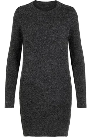 VERO MODA Mini Strickkleid Meliert Langarm Rundhals Regular Fit Kleid Kurz Basic Oberschenkellang VMDOFFY