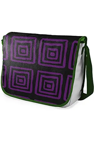 Bonamaison Le Jardin du Lin Digital Bedruckte Messenger Schultaschen mit Khaki Riemen für Mädchen und Jungen, Zurück zur Schule, Kuriertaschen für Schüler, Umhängetaschen, Größe: 29x36 Cm