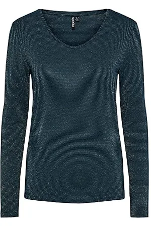 Pieces® Pcbillo Ls V-Neck Lurex Stripes Noos