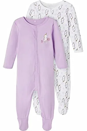 NAME IT Baby Baby-Mädchen NBFNIGHTSUIT 2P W/F NOOS Kleinkind-Schlafanzüge, 62