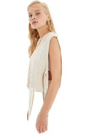 Trendyol Damen Crew Neck Plain Regular Vest Sweater, , S EU