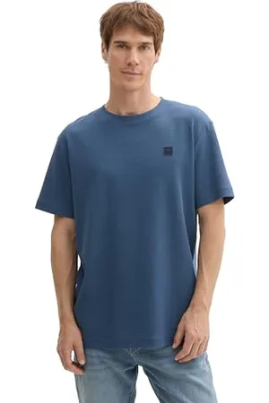 TOM TAILOR Herren 1043386 Basic T-Shirt mit Struktur, 26779-Nighttime Blue, Small