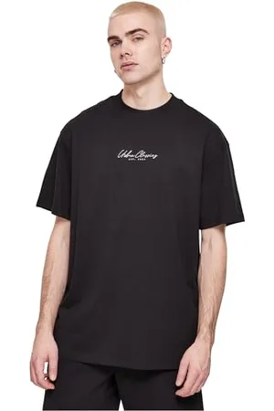 Urban classics Herren TB6296-Oversized Mid Embroidery Tee T-Shirt, Black, S