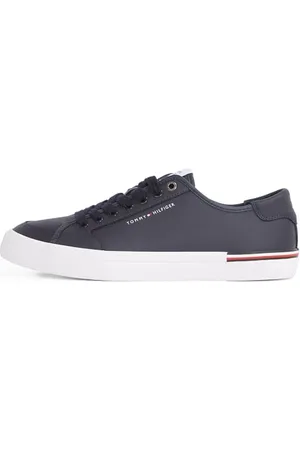 Tommy Hilfiger Herren Vulcanized Sneaker Core Corporate Leather Low Top, Blau (Desert Sky), 42