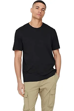 Only & Sons Herren Rundhals T-Shirt ONSMAX Life - Regular Fit XS S M L XL XXL, Größe:M, Farbe:Black 22025208
