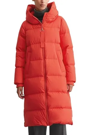 Marc O’ Polo Marc OߴPolo Damen Daunenmantel mit Stehkragen wasserabweisend, Orange (Poppy Red), 44
