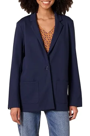 Amazon Damen Weicher Ponte-Blazer mit lockerer Passform, , L