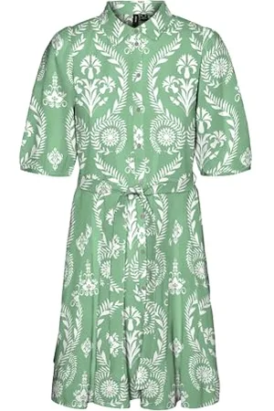 VERO MODA Damen Vmdicthe 2/4 Short Volume Dress WVN Ga Keid, Katydid,XL