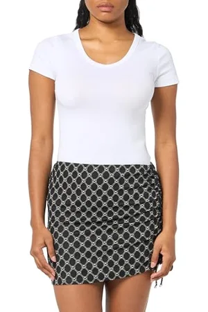 Emporio Armani Damen Skirt Pareo Jacquard Monogram Swimwear Cover Up, Black, M