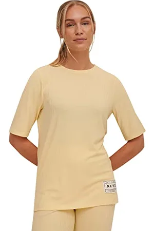 NA-KD Damen Geripptes T-Shirt, , XXX-Large