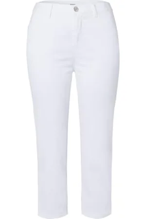 Brax Damen Style Mary Capri Sommercapri I Hose, White, 34W / 34L