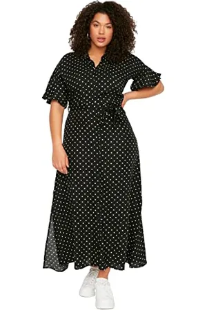Trendyol Damen Maxi Standard Regular Plus Size Kleid, , 44