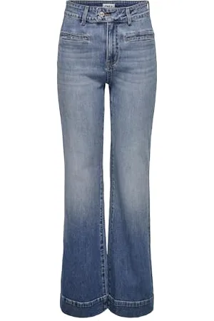 ONLY Damen ONLJUICY HW Wide Front P FL DNM JNS GUA Jeans, , 27W x 32L
