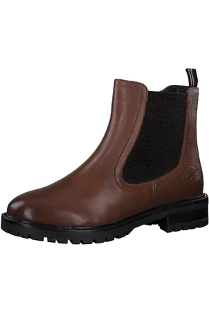 QS by s.Oliver Damen Chelsea Boots aus Leder mit Reißverschluss, Braun , 40 EU