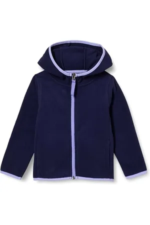 Amazon Mädchen Leichte Polar-Fleecejacke mit durchgehendem Reißverschluss und Kapuze, , 8 Jahre