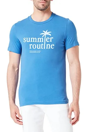QS by s.Oliver Herren T-Shirt Kurzarm ,Blau, M