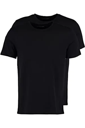 Trendyol Black Herren Basic Slim Fit 100% Baumwolle 2 Paket Bike Collar Kurz,