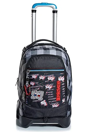 7 for all Mankind TROLLEY, Rucksack mit Trolleyfunktion, Schulranzen mit Rollen, 3 in 1, Abnehmbarer Rucksack, ab 1. Klasse, für Schule, Gymnasium, Reisen&Freizeit, Mädchen&Jungen, mehrfarbig, JACK-2WD SPACECHECK