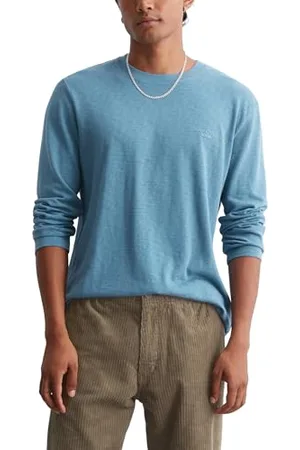 Marc O’ Polo Marc OߴPolo Denim Herren Langarmshirt aus Bio-Baumwolle Regular Fit, Blau , M