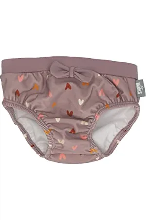 Sterntaler Badehose Herz Print und Schleife - UV-Schutz 50+ Baby Schwimmhose mit Windeleinsatz bis Größe86/92 - Mädchen Badehose mit praktischer Kordel zur Weitenregulierung, pastellviolett, Größe 68